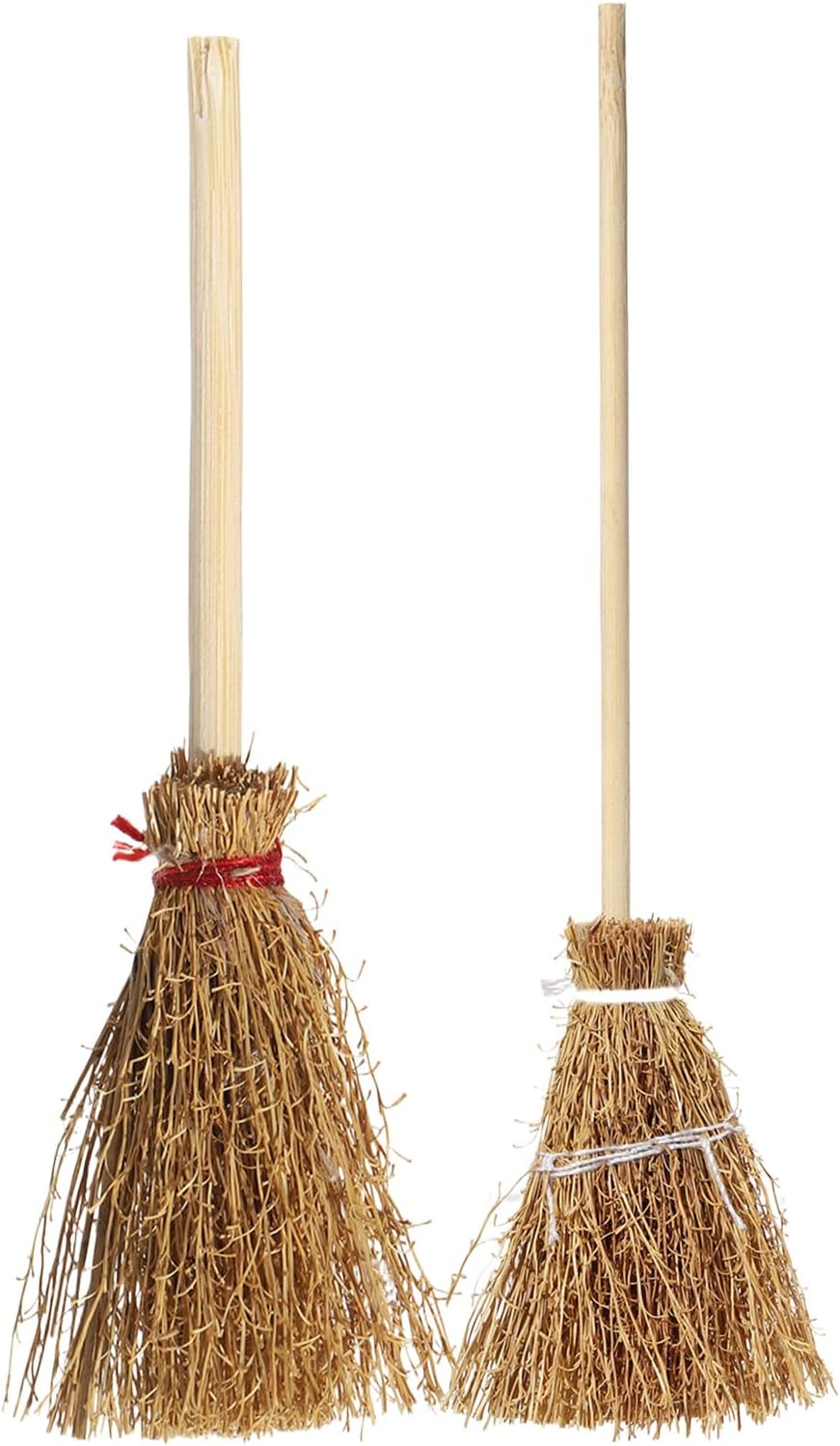 Zauberhafte Miniatur-Gartenwerkzeuge und -Besen für kreative Projekte 9 Miniatur Hexenbesen Set